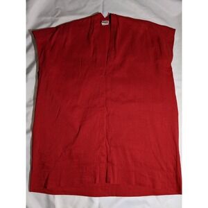 Jan‎ Jan Van Esche Shirt Sleeveless Size Medium Red Natural Fibers Hemp Cotton